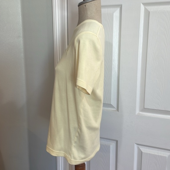 Basic concepts short sleeve top cotton round neck pull over yellow womens size S - Picture 6 of 9